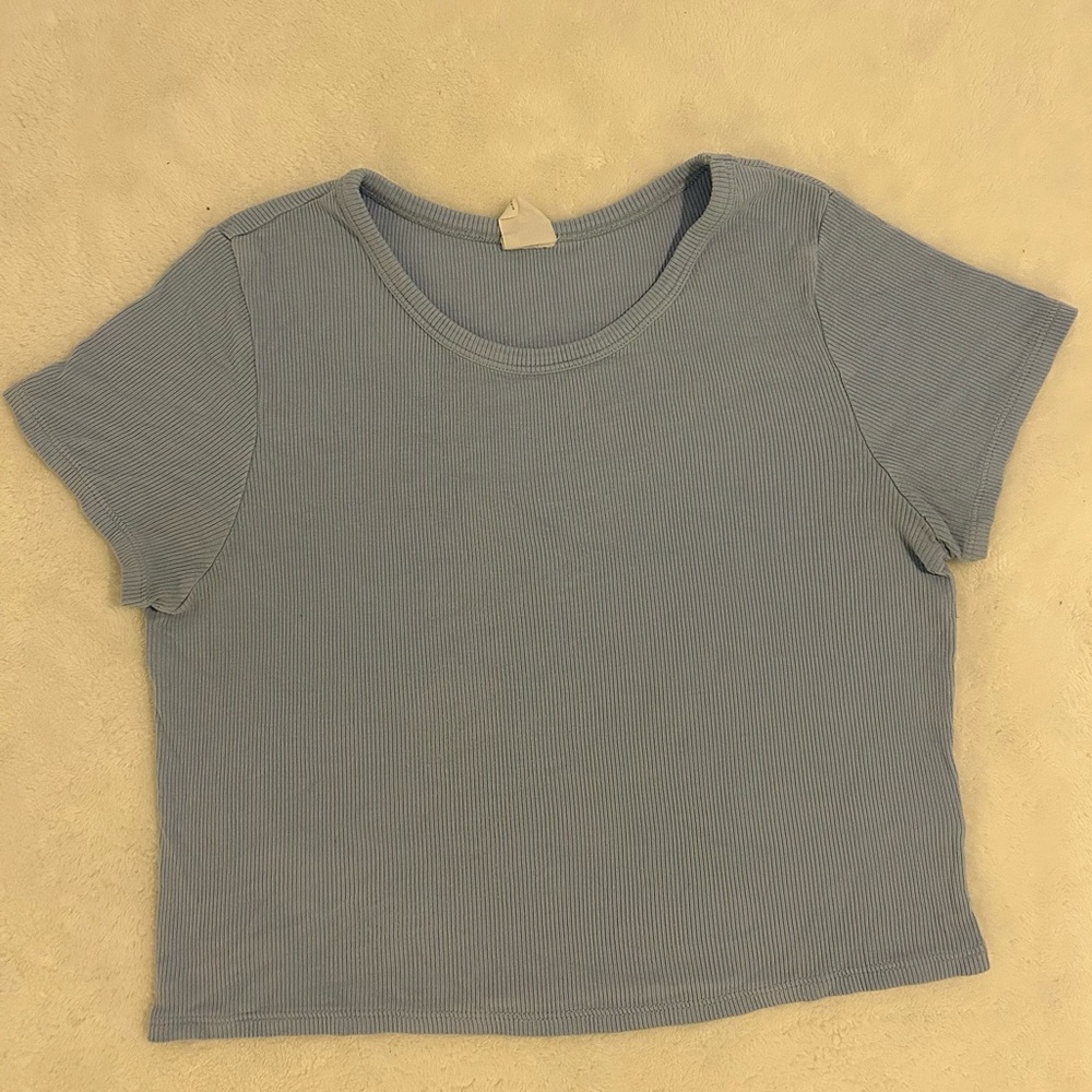light blue baby tee